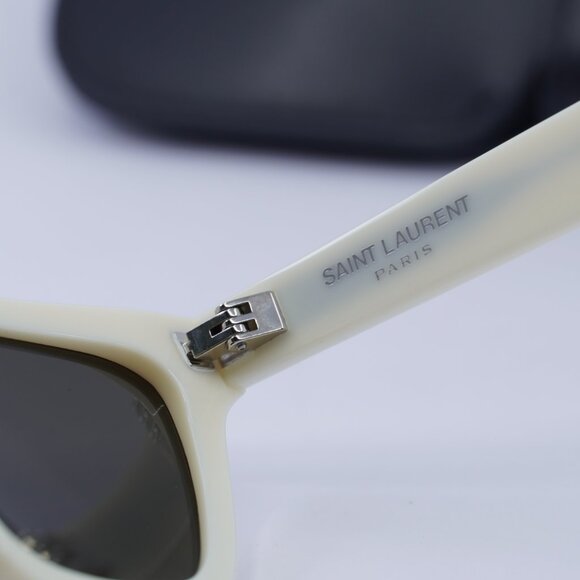 Saint Laurent SL462 SULPICE 018 Cat Eye Sunglasses - Ivory/Grey - Picture 7 of 9